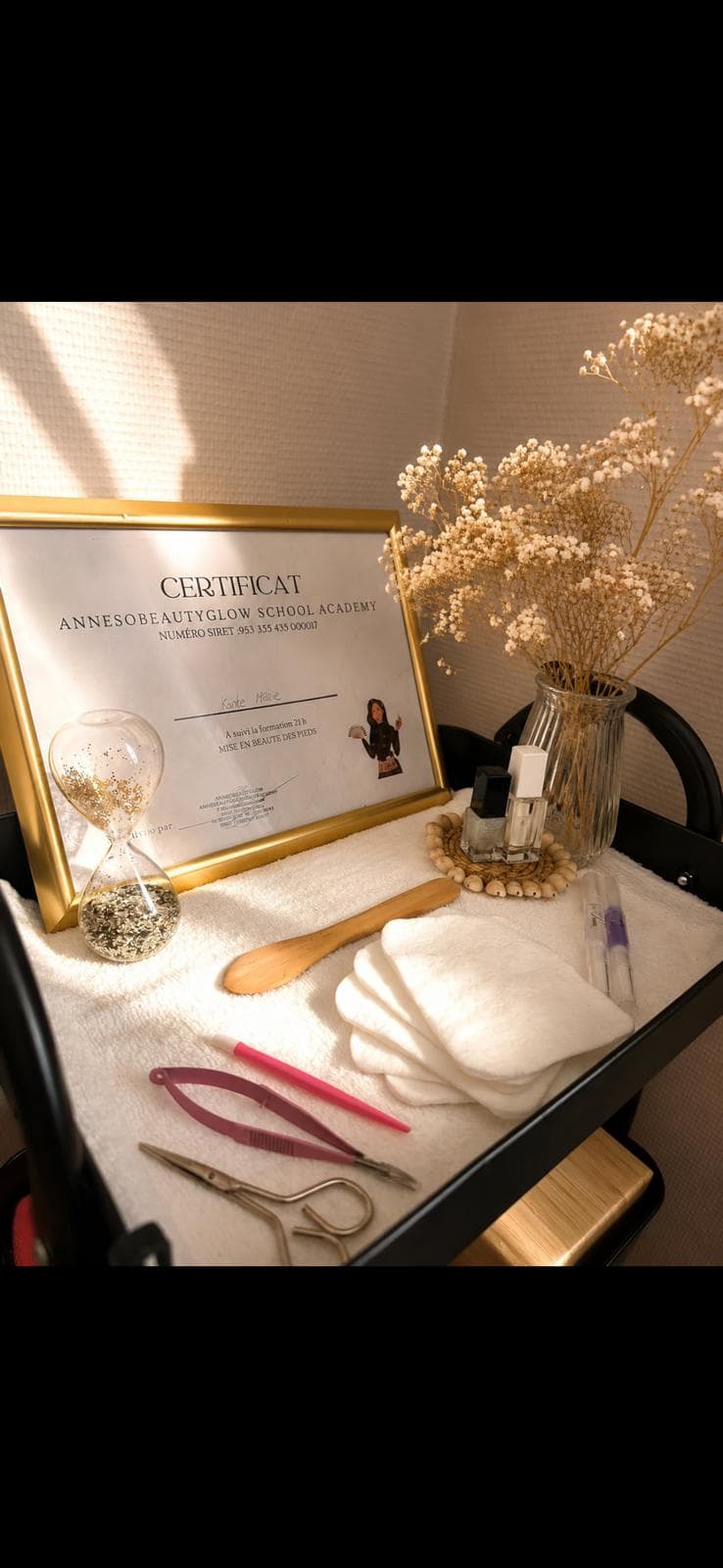 Certificat de mise en beauté des pieds délivré à Marie